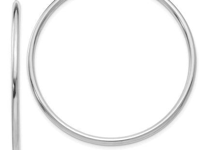 14k White Gold Polished Endless Hoop Earrings (Style H996)