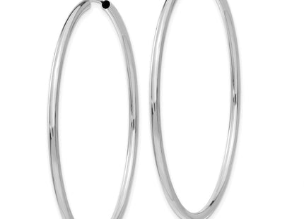 14k White Gold Polished Endless Hoop Earrings (Style H997)