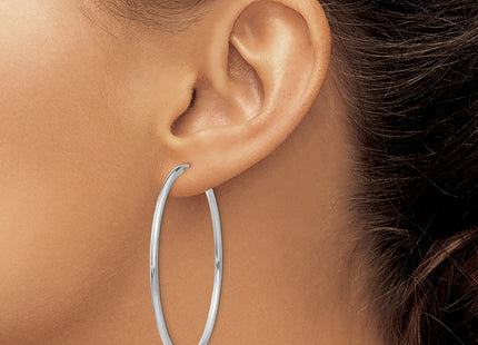 14k White Gold Polished Endless Hoop Earrings (Style H997)