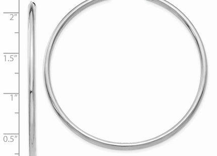 14k White Gold Polished Endless Hoop Earrings (Style H997)