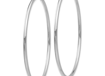 14k White Gold Polished Endless Hoop Earrings (Style H998)