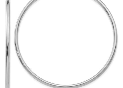 14k White Gold Polished Endless Hoop Earrings (Style H998)