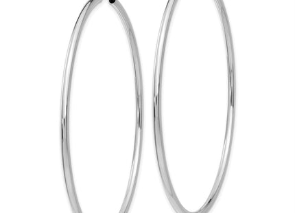 14k White Gold Polished Endless Hoop Earrings (Style H999)