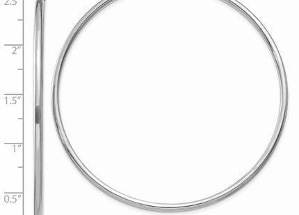 14k White Gold Polished Endless Hoop Earrings (Style H999)