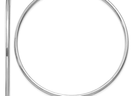 14k White Gold Polished Endless Hoop Earrings (Style H999)