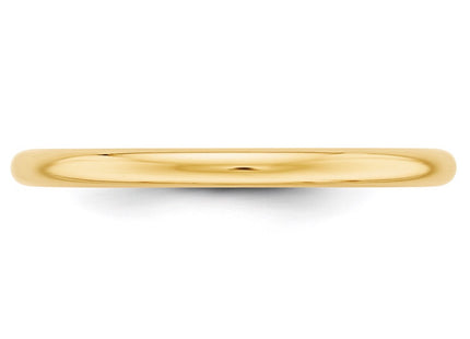 14K Yellow Gold Half Round Wedding Band