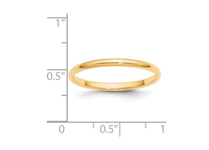 14K Yellow Gold Half Round Wedding Band