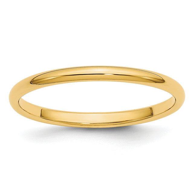 14k Yellow Gold Half Round Wedding Band