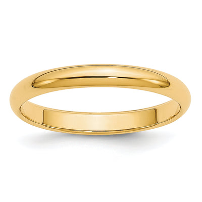14K Yellow Gold Half Round Wedding Band