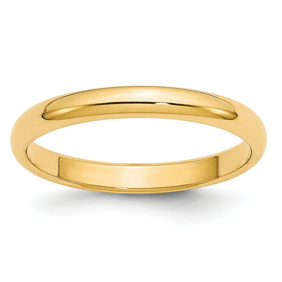 14K Yellow Gold Lightweight Half Round Band