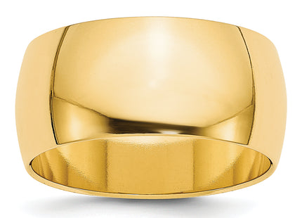 14K Yellow Gold Lightweight Half Round Band