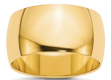 14K Yellow Gold Lightweight Half Round Band