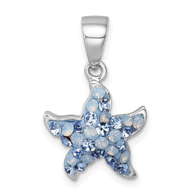 Sterling silver crystal starfish pendant