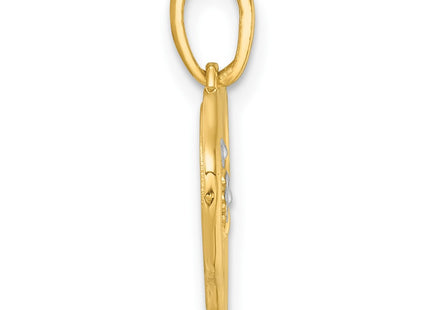 14k Yellow & Rhodium Pendants Style K10000 - Classique Jewelry Inc.