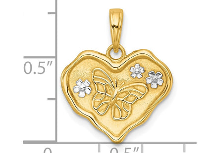 14k Yellow & Rhodium Pendants Style K10000 - Classique Jewelry Inc.