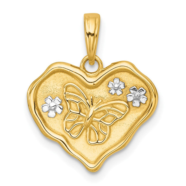 14k Yellow & Rhodium Pendants Style K10000 - Classique Jewelry Inc.