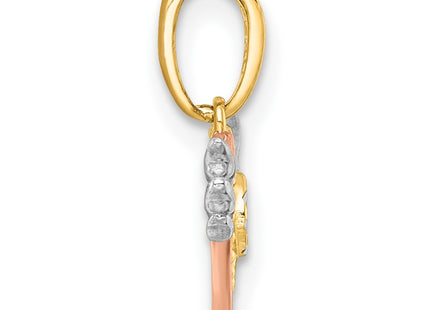 14k Yellow & Rhodium Jewelry Style K10001 - Classique Jewelry Inc.
