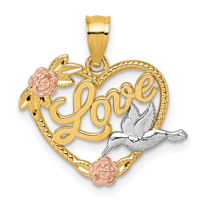 14K gold heart pendant