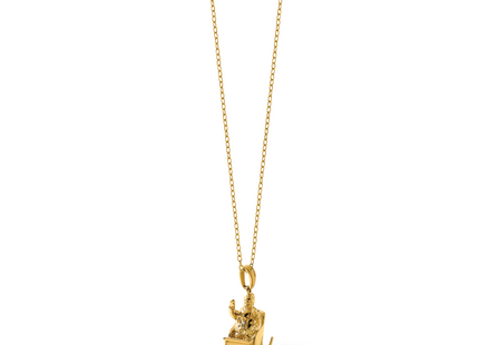 14k Polished 3-D Waving Santa In Sleigh Charm