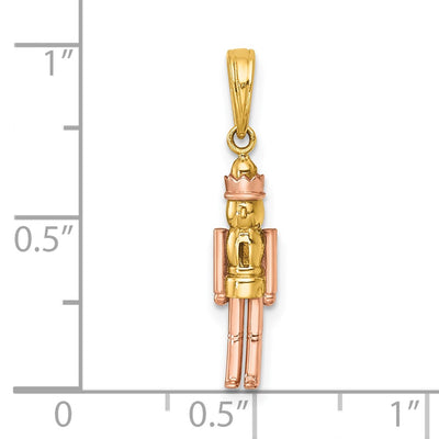 14K with Rose-plating Polished Nut Cracker Charm