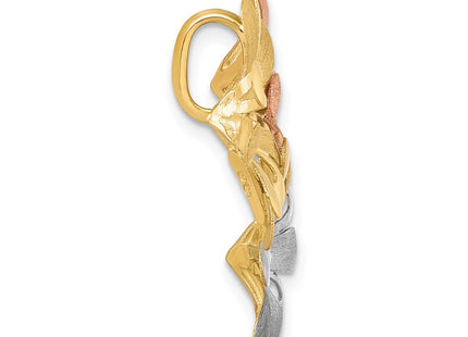 14k Yellow & Rhodium Pendants Style K10018 - Classique Jewelry Inc.