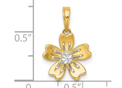 14K gold flower charm, further view