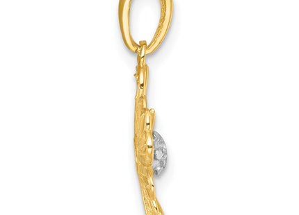 14k Yellow & Rhodium Jewelry Style K10022 - Classique Jewelry Inc.