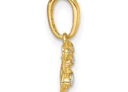 14k Yellow & Rhodium Jewelry Style K10025 - Classique Jewelry Inc.