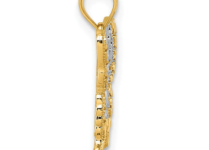 14k Yellow & Rhodium Pendants Style K10026 - Classique Jewelry Inc.