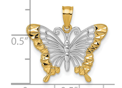 14k Yellow & Rhodium Pendants Style K10026 - Classique Jewelry Inc.