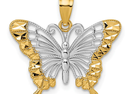 14k Yellow & Rhodium Pendants Style K10026 - Classique Jewelry Inc.