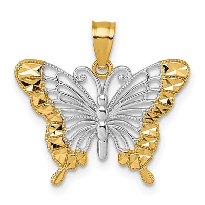 14K gold butterfly pendant