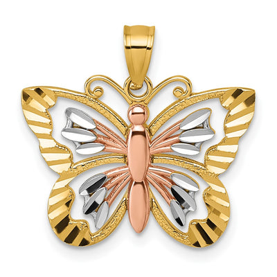 14K gold butterfly pendant