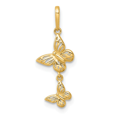 14K gold butterfly pendant