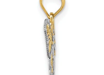 14k Yellow & Rhodium Pendants Style K10029 - Classique Jewelry Inc.