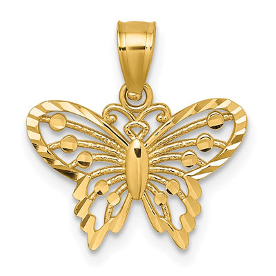 14K gold butterfly pendant