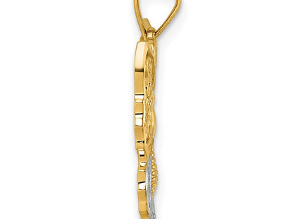 14k Yellow & Rhodium Pendants Style K10031 - Classique Jewelry Inc.