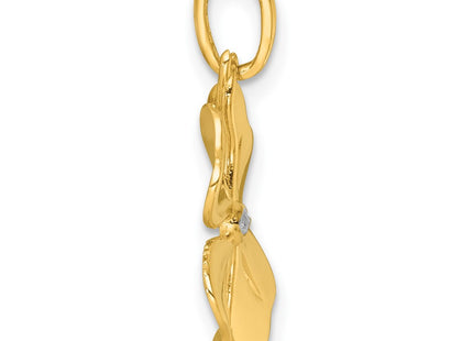 14k Yellow & Rhodium Pendants Style K10032 - Classique Jewelry Inc.