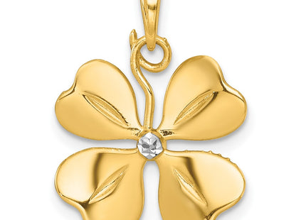 14k Yellow & Rhodium Pendants Style K10032 - Classique Jewelry Inc.