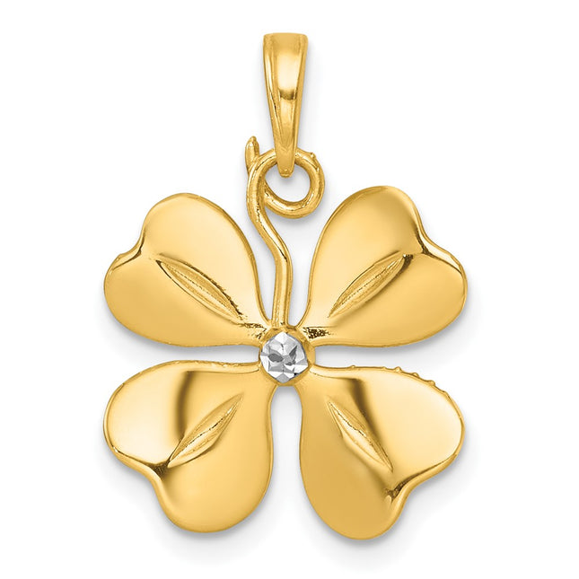 14k Yellow & Rhodium Pendants Style K10032 - Classique Jewelry Inc.