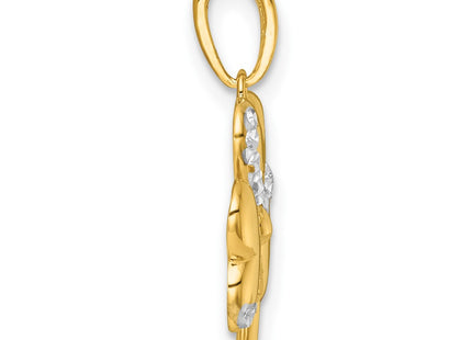14k Yellow & Rhodium Jewelry Style K10033 - Classique Jewelry Inc.