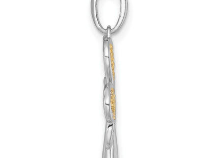 14k Yellow & Rhodium Jewelry Style K10034 - Classique Jewelry Inc.