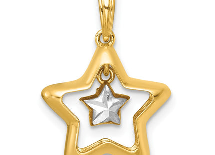 14k Yellow & Rhodium Jewelry Style K10036 - Classique Jewelry Inc.