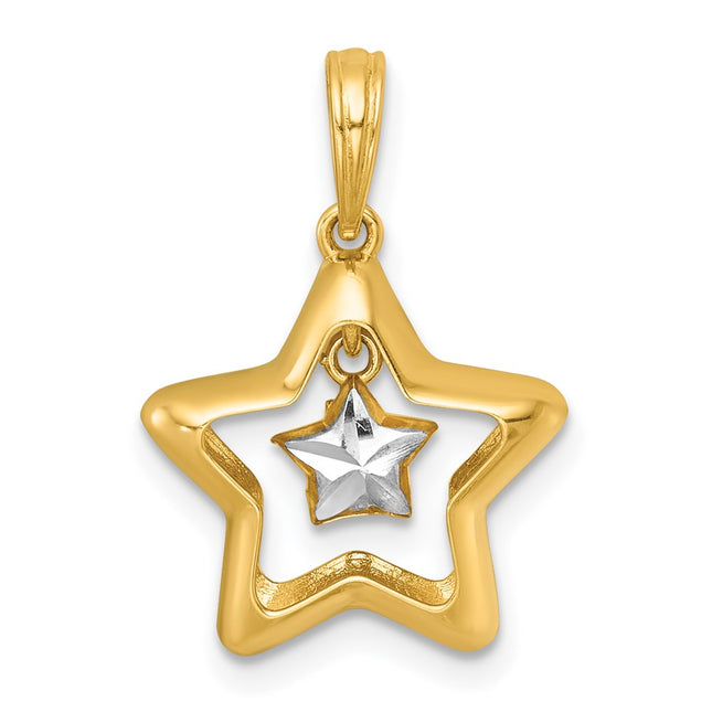 14k Yellow & Rhodium Jewelry Style K10036 - Classique Jewelry Inc.