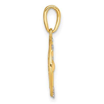 14K with White Rhodium Polished Sun With Solar System Orbit Charm