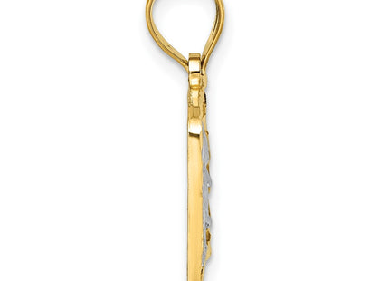 14k Yellow & Rhodium Pendants Style K10045 - Classique Jewelry Inc.