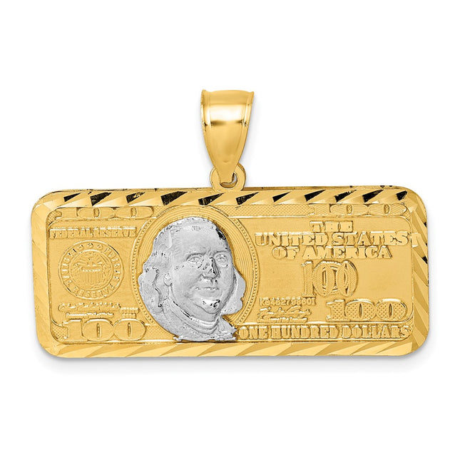 14k Yellow & Rhodium Pendants Style K10045 - Classique Jewelry Inc.