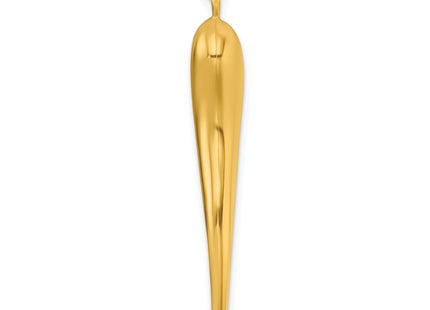 14k Polished Hollow 3D Italian Horn Pendant, 41 x 8.38mm