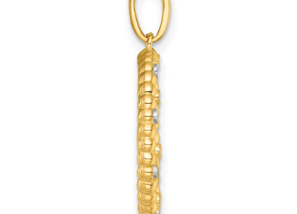 14k Yellow & Rhodium Jewelry Style K10052 - Classique Jewelry Inc.