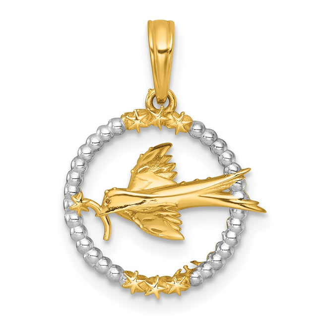 14k Yellow & Rhodium Jewelry Style K10054 - Classique Jewelry Inc.